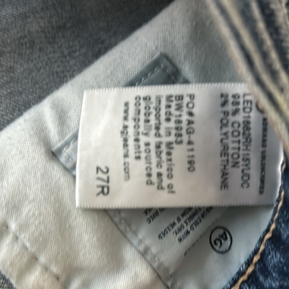 AG the Jodi Crop High Rise Flare Crop Distressed Designer Denim - Picture 9 of 13